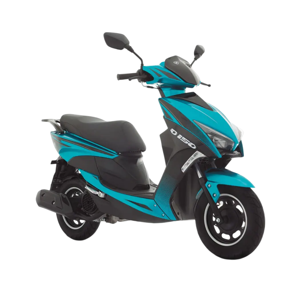 Motocicleta D150 Azul Con Negro